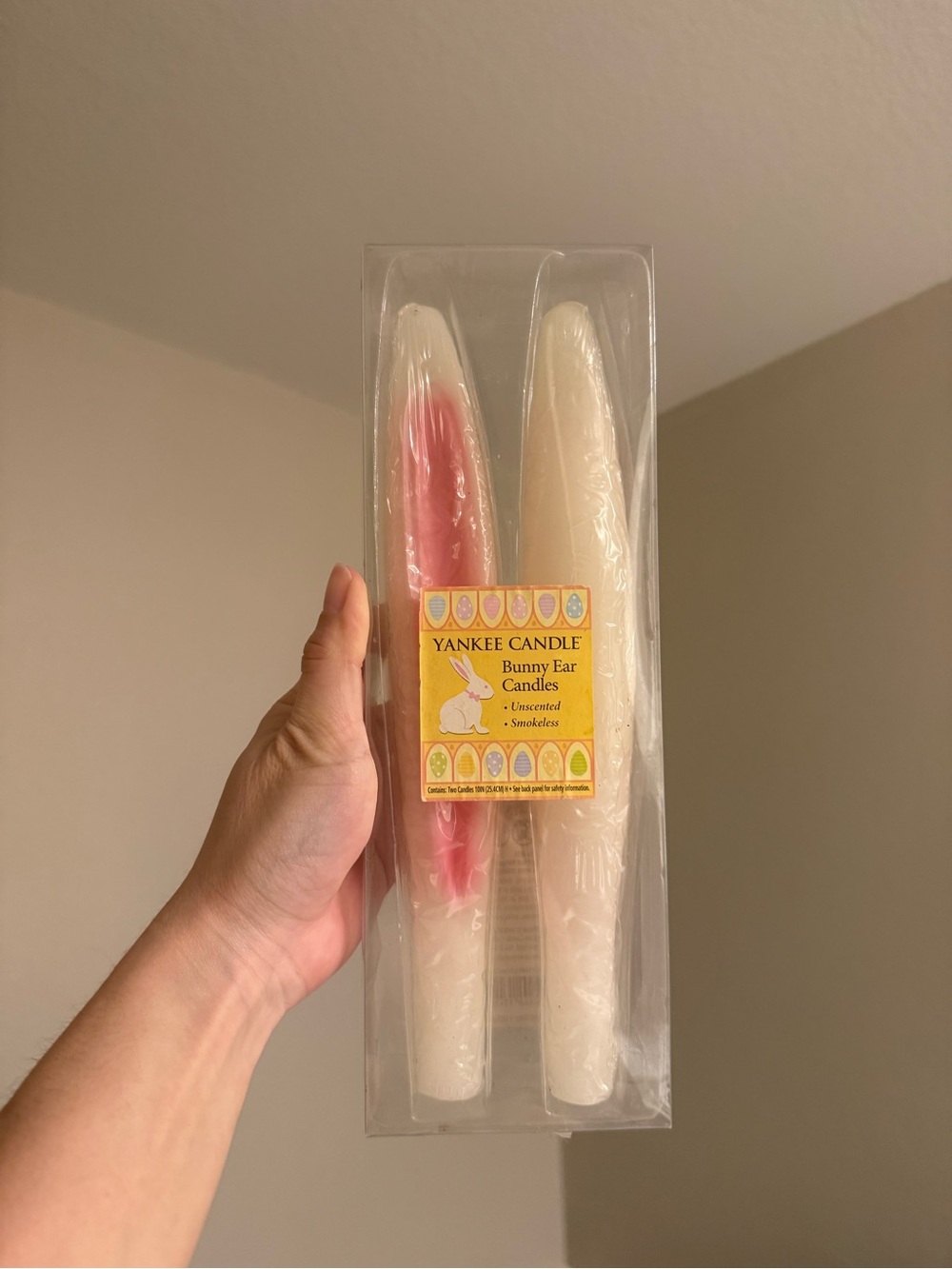 Yankee Candle Bunny Ear Tapper Candles Pink White NWT Spring Easter Rabbit Decor